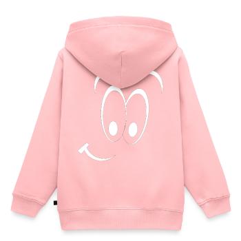 Smiley - Sweat Premium à capuche enfant bio - rose - Dos - AI Model Kid Female (0cm)