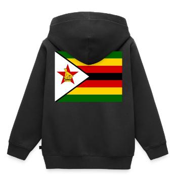 Flagge von Zimbabwe (zw) - Kinder Premium Organic Hoodie - Schwarz - Hinten - AI Model Kid Male (0cm)