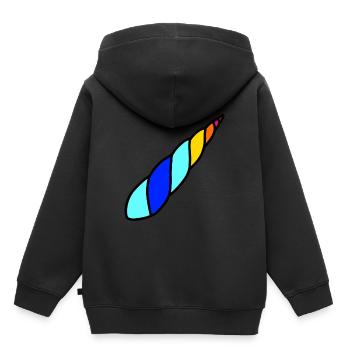 horn - Kids Premium Organic Hoodie - black - Back - AI Model Kid Male (0cm)