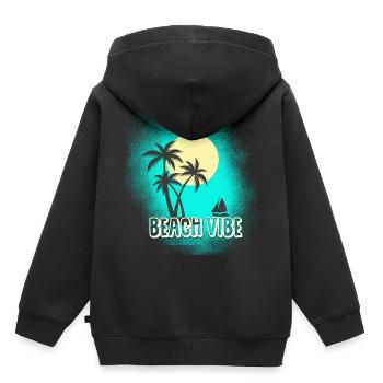Plage - Sweat Premium à capuche enfant bio - noir - Dos - AI Model Kid Male (0cm)