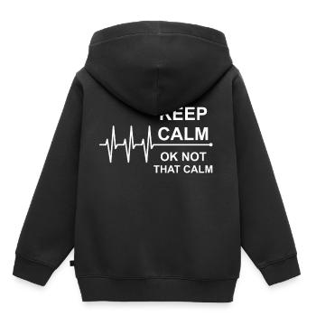 Keep calm, ok not that calm - pulse, heartbeat - Kids Premium Organic Hoodie - black - Back - AI Model Kid Male (0cm)