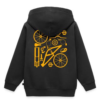 Vélo Mécanique Tournevis Mécanique Hobby - Sweat Premium à capuche enfant bio - noir - Dos - AI Model Kid Male (0cm)