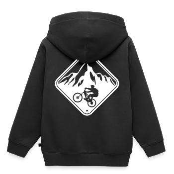 Vélo VTT VTT Sportif Biker sportif - Sweat Premium à capuche enfant bio - noir - Dos - AI Model Kid Male (0cm)
