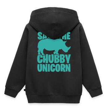 Nashorn Einhorn lustige Sprüche Tiere - Kinder Premium Organic Hoodie - Schwarz - Hinten - AI Model Kid Male (0cm)