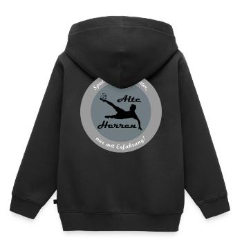 Vieux hommes AH vieux hommes équipe équipe cadeau - Sweat Premium à capuche enfant bio - noir - Dos - AI Model Kid Male (0cm)