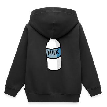 Lait - Sweat Premium à capuche enfant bio - noir - Dos - AI Model Kid Male (0cm)