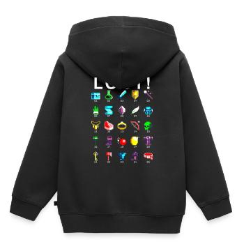 8bit Pixel Sammlung von Beute Gamer Nerd - Kinder Premium Organic Hoodie - Schwarz - Hinten - AI Model Kid Male (0cm)