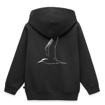 Mouette - Sweat Premium à capuche enfant bio - noir - Dos - AI Model Kid Male (0cm)