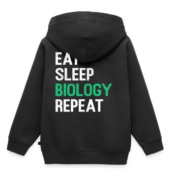 Biologie - Kinder Premium Organic Hoodie - Schwarz - Hinten - AI Model Kid Male (0cm)
