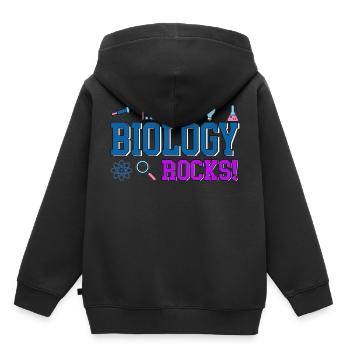 Biologie - Kinder Premium Organic Hoodie - Schwarz - Hinten - AI Model Kid Male (0cm)