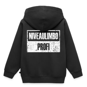 niveaulimbo profi - Kinder Premium Organic Hoodie - Schwarz - Hinten - AI Model Kid Male (0cm)