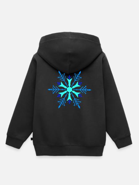 Schneeflocke - Kinder Premium Organic Hoodie - Schwarz
