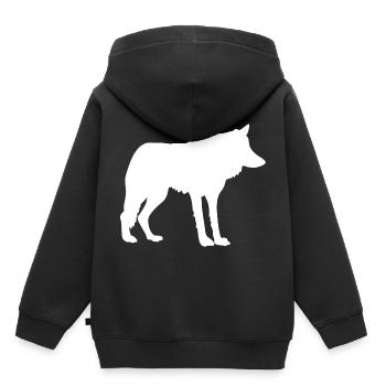 Wolf Wolf Pack Wolf Pack - Kids Premium Organic Hoodie - black - Back - AI Model Kid Male (0cm)