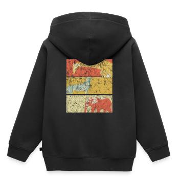 safari - Sweat Premium à capuche enfant bio - noir - Dos - AI Model Kid Male (0cm)