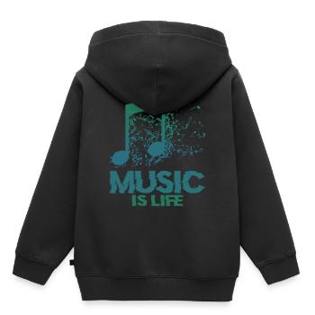 Musiker Musik Musik ist Leben Musikalische Symbole - Kinder Premium Organic Hoodie - Schwarz - Hinten - AI Model Kid Male (0cm)