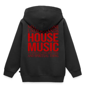 Musique House - Sweat Premium à capuche enfant bio - noir - Dos - AI Model Kid Male (0cm)