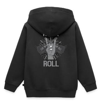 Rock 'n' Roll - Kinder Premium Organic Hoodie - Schwarz - Hinten - AI Model Kid Male (0cm)