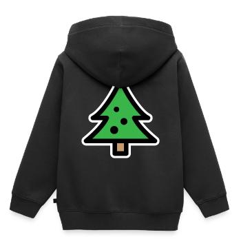 Sapin de Noël Sapin de Noël Sapin Sapin - Sweat Premium à capuche enfant bio - noir - Dos - AI Model Kid Male (0cm)