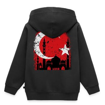 Turkey - Kids Premium Organic Hoodie - black - Back - AI Model Kid Male (0cm)