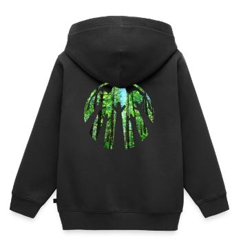 Forêt - Sweat Premium à capuche enfant bio - noir - Dos - AI Model Kid Male (0cm)