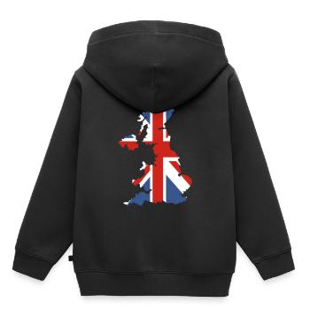 Großbritannien Britische Flagge Fahne Herkunft - Kinder Premium Organic Hoodie - Schwarz - Hinten - AI Model Kid Male (0cm)