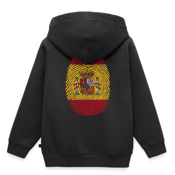 Espagne Empreinte digitale - Sweat Premium à capuche enfant bio - noir - Dos - AI Model Kid Male (0cm)