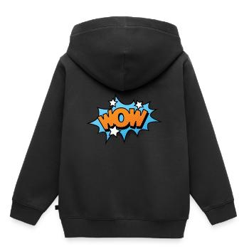 Bande dessinée Bande dessinée WOW - Sweat Premium à capuche enfant bio - noir - Dos - AI Model Kid Male (0cm)