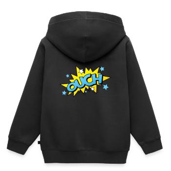 Bande dessinée bande dessinée bande dessinée super héros de ballot - Sweat Premium à capuche enfant bio - noir - Dos - AI Model Kid Male (0cm)