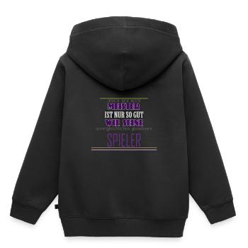 Stylo Master DM RPG et papier D20 Fantasy Gift - Sweat Premium à capuche enfant bio - noir - Dos - AI Model Kid Male (0cm)