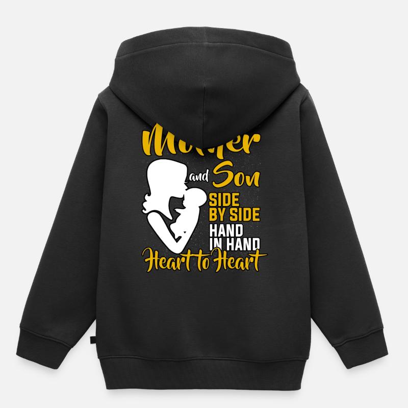 Maman mère amour fils - Sweat Premium à capuche enfant bio - noir