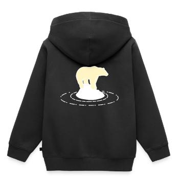 Eisbär - Kinder Premium Organic Hoodie - Schwarz - Hinten - AI Model Kid Male (0cm)