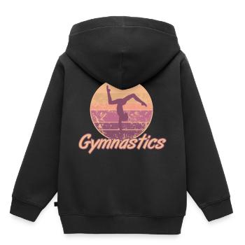Frauen Turnen Gymnastics Turnerin - Kinder Premium Organic Hoodie - Schwarz - Hinten - AI Model Kid Male (0cm)