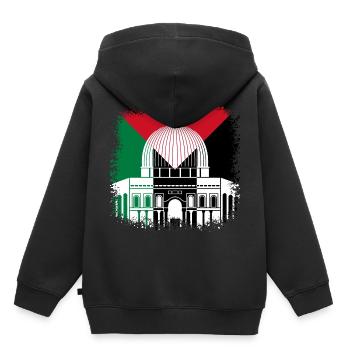 Palestine Mosque Jerusalem Flag Flag Israel - Sweat Premium à capuche enfant bio - noir - Dos - AI Model Kid Male (0cm)
