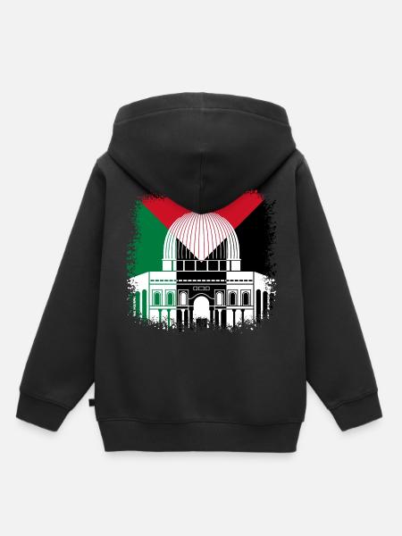 Palestine Mosque Jerusalem Flag Flag Israel - Sweat Premium à capuche enfant bio - noir