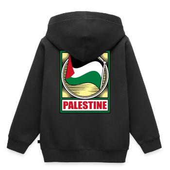 Palestina - Kids Premium Organic Hoodie - black - Back - AI Model Kid Male (0cm)