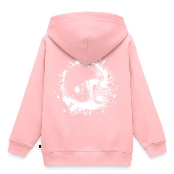 Football Helm - Kinder Premium Organic Hoodie - Rosa - Hinten - AI Model Kid Female (0cm)
