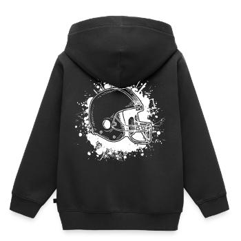Casque de football - Sweat Premium à capuche enfant bio - noir - Dos - AI Model Kid Male (0cm)