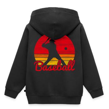 Baseball - Kinder Premium Organic Hoodie - Schwarz - Hinten - AI Model Kid Male (0cm)