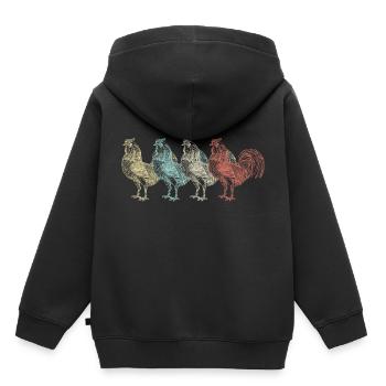Poulet Poulet - Sweat Premium à capuche enfant bio - noir - Dos - AI Model Kid Male (0cm)