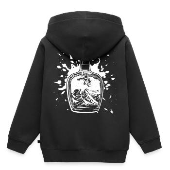 Bouteille de courrier courrier eau secret poste plage - Sweat Premium à capuche enfant bio - noir - Dos - AI Model Kid Male (0cm)