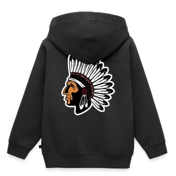 chef indien amérindien apache - Sweat Premium à capuche enfant bio - noir - Dos - AI Model Kid Male (0cm)