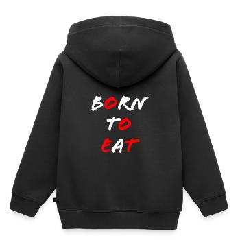 Born to Eat - Kinder Premium Organic Hoodie - Schwarz - Hinten - AI Model Kid Male (0cm)