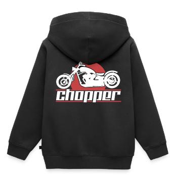 Moto choppers - Sweat Premium à capuche enfant bio - noir - Dos - AI Model Kid Male (0cm)