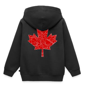 Maple Leaf Canada Maple Tree Amérique du Nord Hockey sur glace - Sweat Premium à capuche enfant bio - noir - Dos - AI Model Kid Male (0cm)
