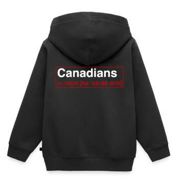 Canada - Sweat Premium à capuche enfant bio - noir - Dos - AI Model Kid Male (0cm)