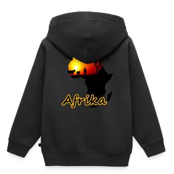Afrique - Sweat Premium à capuche enfant bio - noir - Dos - AI Model Kid Male (0cm)