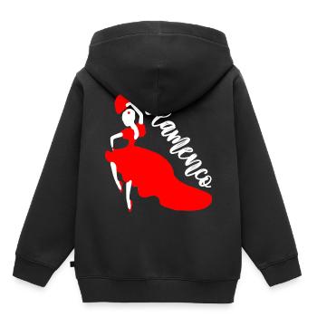 Flamenco Danse - Sweat Premium à capuche enfant bio - noir - Dos - AI Model Kid Male (0cm)