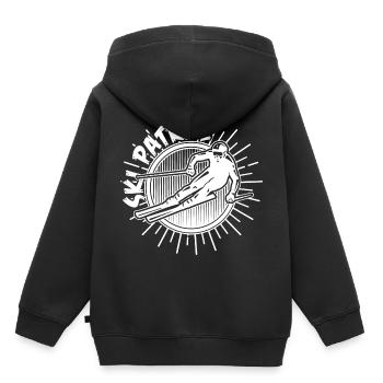 Ski - Kinder Premium Organic Hoodie - Schwarz - Hinten - AI Model Kid Male (0cm)
