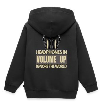 casque - Sweat Premium à capuche enfant bio - noir - Dos - AI Model Kid Male (0cm)