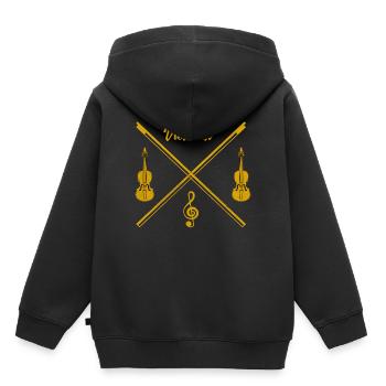 Violon violon - Sweat Premium à capuche enfant bio - noir - Dos - AI Model Kid Male (0cm)